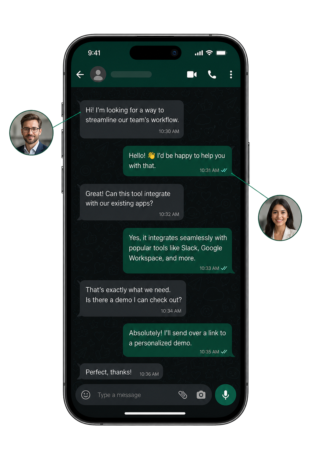 Helicoptic Solutions WhatsApp messaging